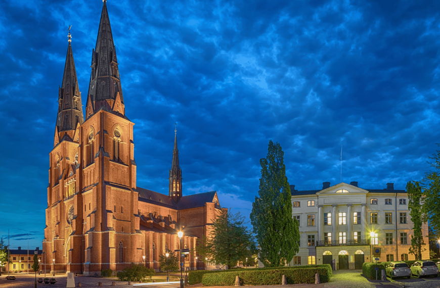 Eksjö Hotels - Stunning evening view showcasing historic architecture in Eksjö, Sweden, ideal for travelers seeking unique accommodations.